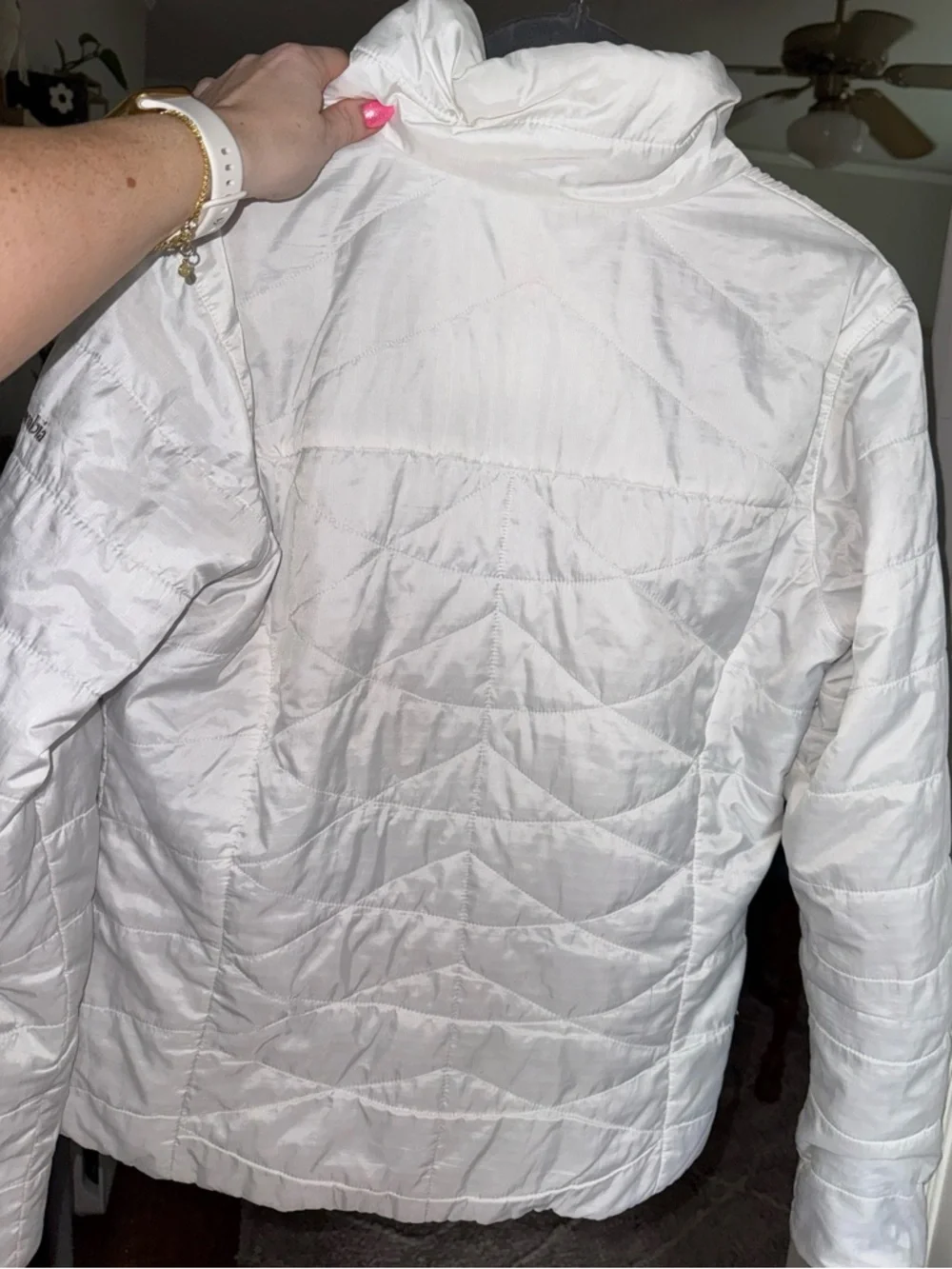 Columbia Women's White Quilted Packable Puffer Jacket Large - Picture 2 of 4
